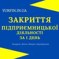 Закрытие ЧП, ФОП, Ликвидация ЧП, ФОП, по Украине за 1 день фото